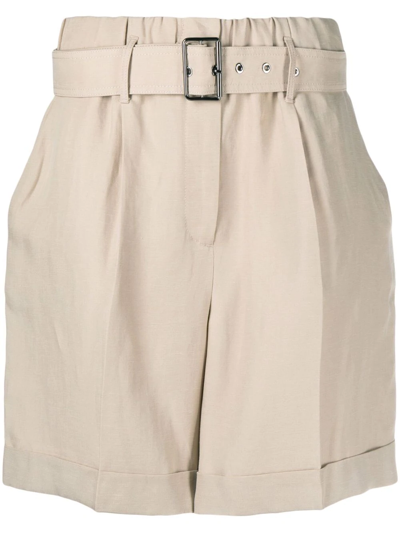 Woolrich Belted-waist Knee-length Shorts In Nude