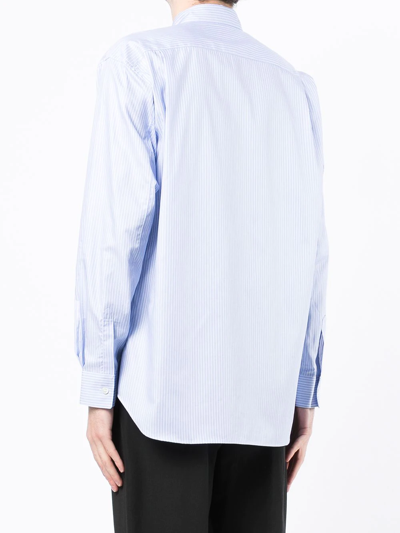Shop Comme Des Garçons Shirt Appliqué-detail Cotton Shirt In Blau