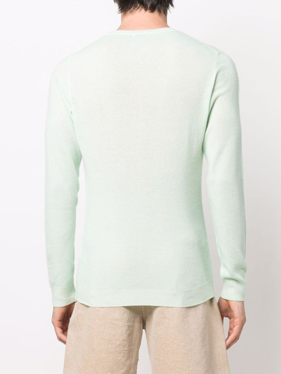 Shop Malo Fine-knit Cashmere-blend Jumper In Grün