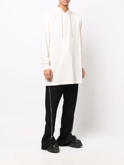 Rick Owens Drkshdw Drawstring Pullover Hoodie In Nude