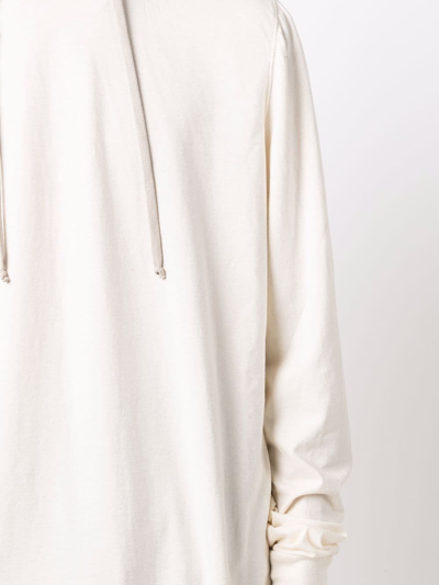 Rick Owens Drkshdw Drawstring Pullover Hoodie In Nude