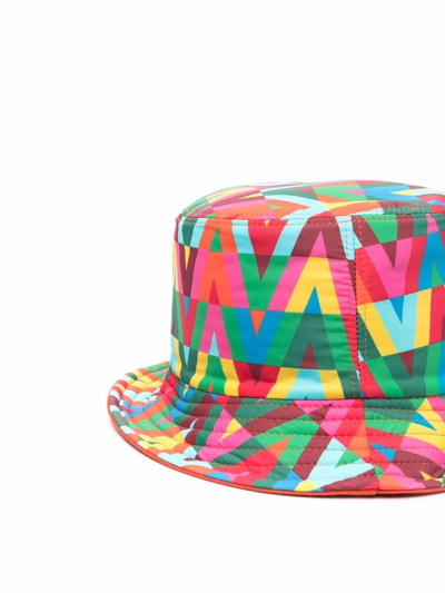 Shop Valentino Optical  Print Bucket Hat In Grün