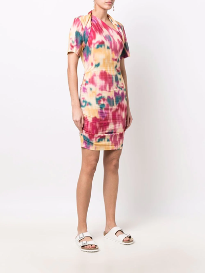 Shop Isabel Marant Étoile Abstract-print Bolero Mini-dress In Rosa