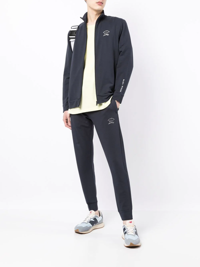 Paul & Shark Logo-print Zip Sweatshirt In Blau