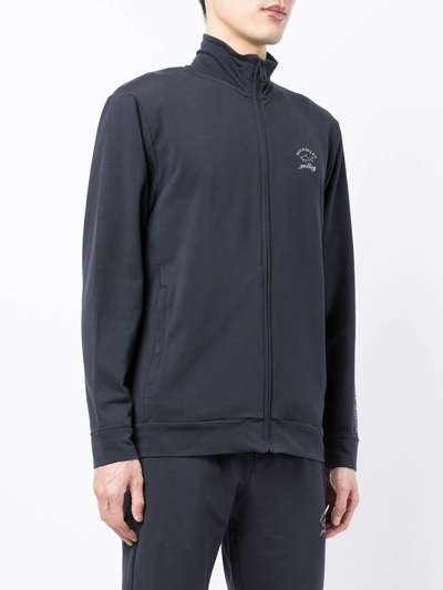 Paul & Shark Logo-print Zip Sweatshirt In Blau