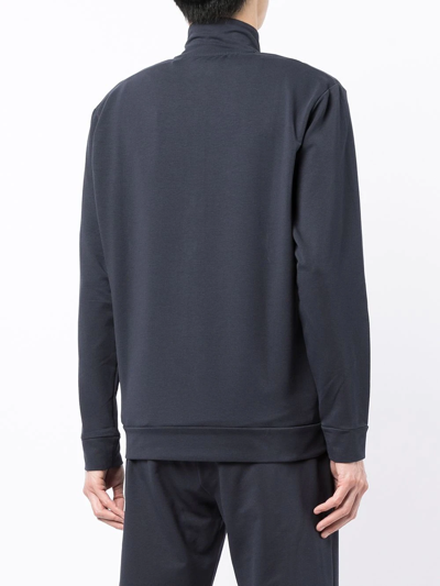 Paul & Shark Logo-print Zip Sweatshirt In Blau