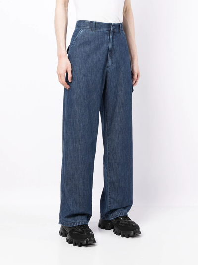 Shop Valentino High-waisted Loose-fit Jeans In Blau
