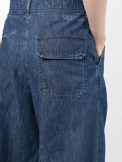 Shop Valentino High-waisted Loose-fit Jeans In Blau