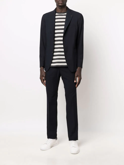 Tagliatore Notched-lapel Single-breasted Suit In Blau