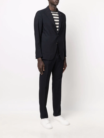 Tagliatore Notched-lapel Single-breasted Suit In Blau