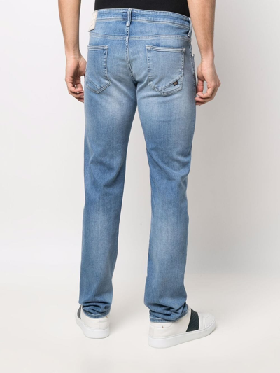 Incotex Stonewashed Straight-leg Jeans In Blau