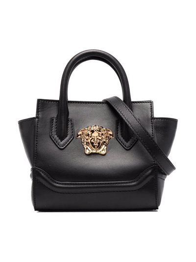 Shop Versace Medusa Logo-plaque Leather Bag In Schwarz