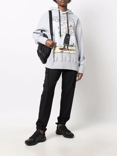 Moncler Olive Oyl Cotton Hoodie In Blau