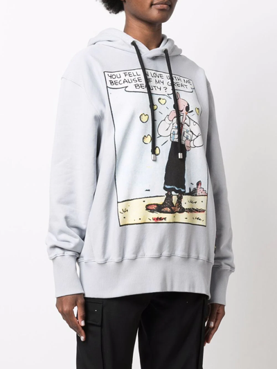 Moncler Olive Oyl Cotton Hoodie In Blau