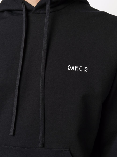 Shop Oamc Logo-print Pullover Hoodie In Schwarz