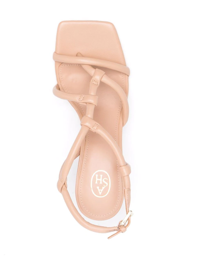 Shop Ash Mask Strappy Leather Sandals In Nude