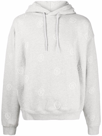 Shop Martine Rose Monogram-print Pullover Hoodie In Grau