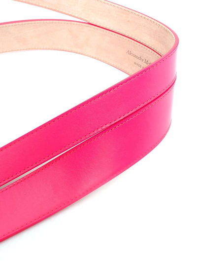 Alexander Mcqueen Buckle-fastened Leather Belt In Rosa