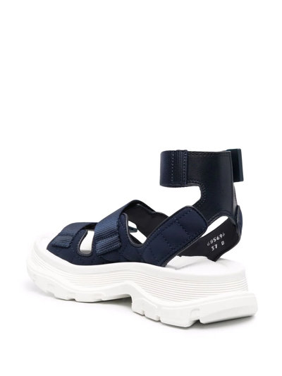 Shop Alexander Mcqueen Chunky Touch-strap Sandals In Blau