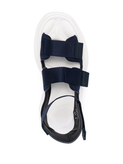 Alexander Mcqueen Blue Touch Strap Sandals In Blau