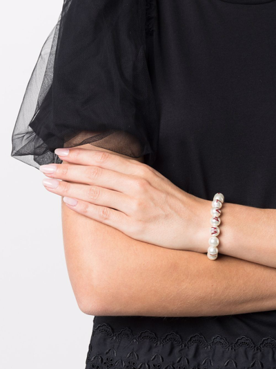 Shop Simone Rocha Pearl-embellished Chain Bracelet In Nude