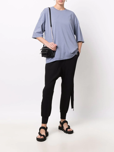 Rick Owens Drkshdw Drop-shoulder Cotton T-shirt In Blau