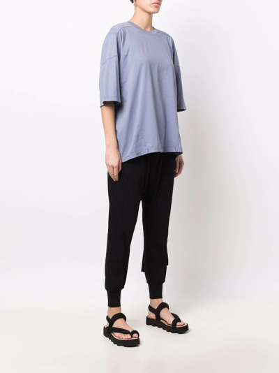 Rick Owens Drkshdw Drop-shoulder Cotton T-shirt In Blau