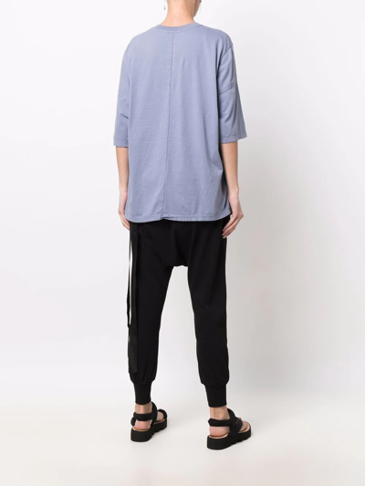 Rick Owens Drkshdw Drop-shoulder Cotton T-shirt In Blau