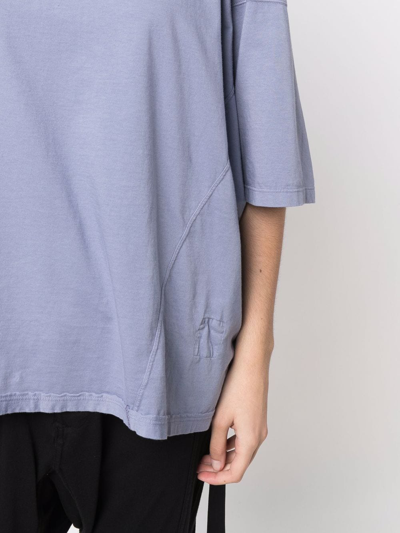 Rick Owens Drkshdw Drop-shoulder Cotton T-shirt In Blau