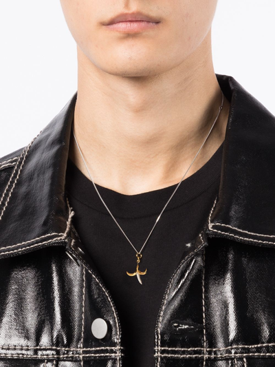 True Rocks Two-tone Banana-charm Necklace In Silver