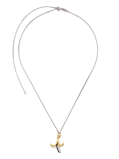 True Rocks Two-tone Banana-charm Necklace In Silver