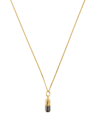 Shop True Rocks Pill Charm Necklace In Gold