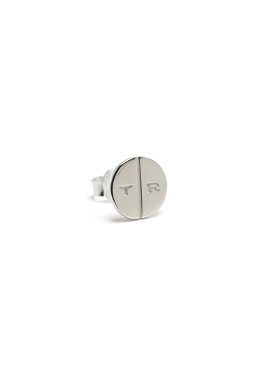 Shop True Rocks Round Pill Stud Earring In Silver