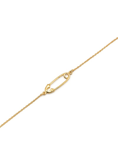 True Rocks Safety Pin Charm Bracelet In Gold