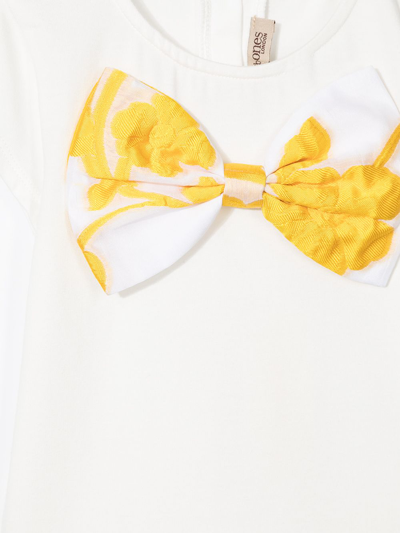 Hucklebones London Bow-detail Cap-sleeve T-shirt In White