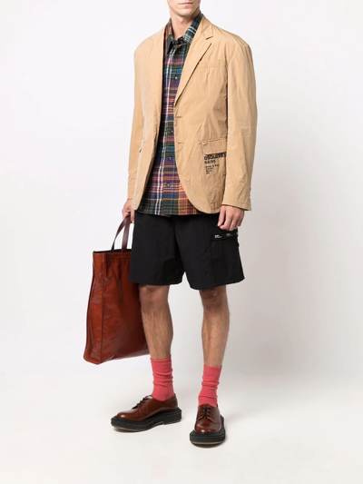Dsquared2 Single-breasted Logo-print Jacket In Brown