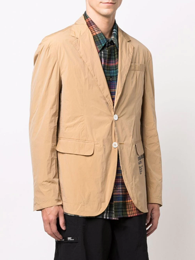 Dsquared2 Single-breasted Logo-print Jacket In Brown