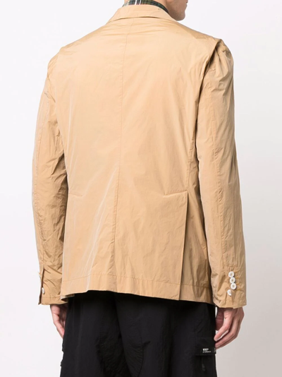 Dsquared2 Single-breasted Logo-print Jacket In Brown