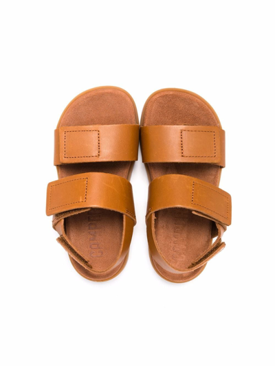 Shop Camper Brutus Touch-strap Leather Sandals In Brown