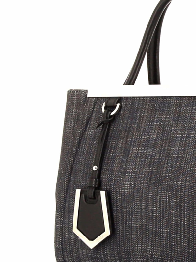 Pre-owned Fendi 2 Jours Denim 2way Bag In Grey