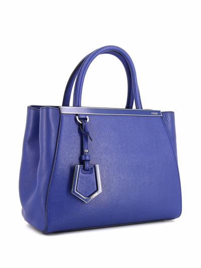 Pre-owned Fendi Small 2 Jours Top-handle Bag In Blue