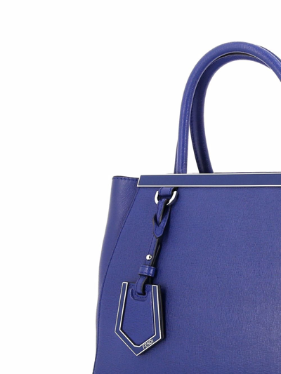 Pre-owned Fendi Small 2 Jours Top-handle Bag In Blue