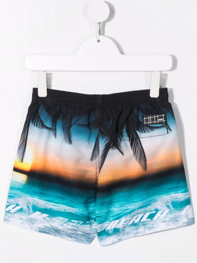 Shop Molo Niko Graphic-print Swim Shorts In Blue