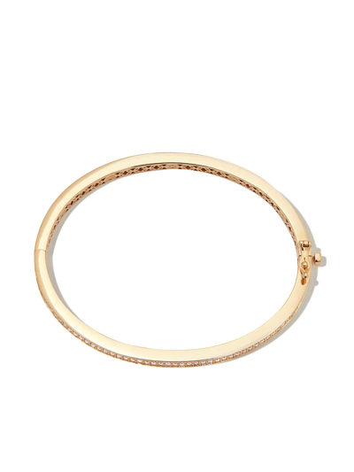 Sydney Evan 14kt Yellow Gold Pavé-set Bangle In Gold