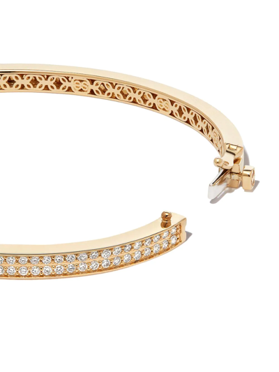 Sydney Evan 14kt Yellow Gold Pavé-set Bangle In Gold