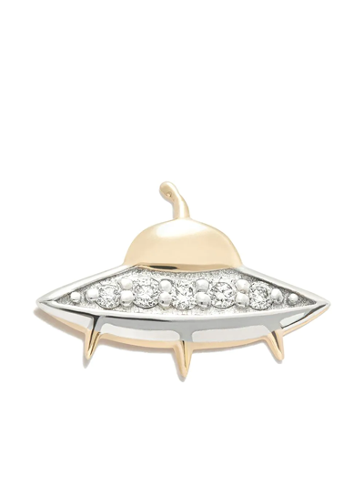 Sydney Evan 14kt Yellow Gold Flying Saucer Diamond Stud Earring In Gold