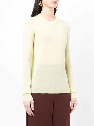 Shop Joseph Long-sleeved Cashmere Top In Yellow