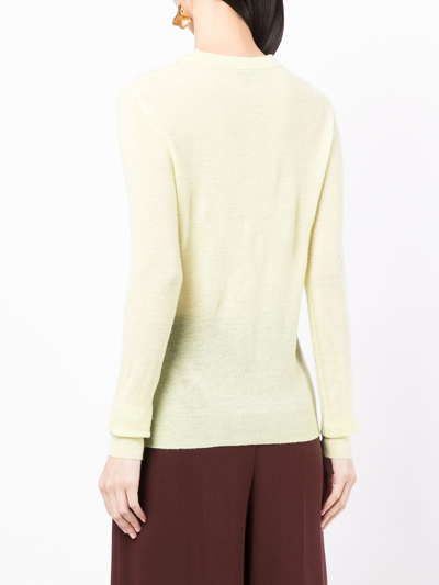 Shop Joseph Long-sleeved Cashmere Top In Yellow