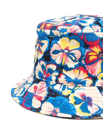Shop Paco Rabanne Floral-print Bucket Hat In Blue