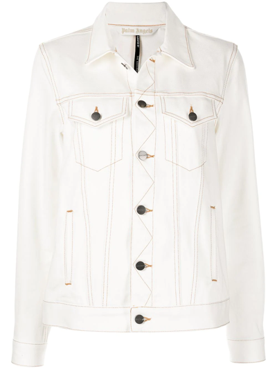 Palm Angels X The Webster Degradã© Denim Jacket White In White